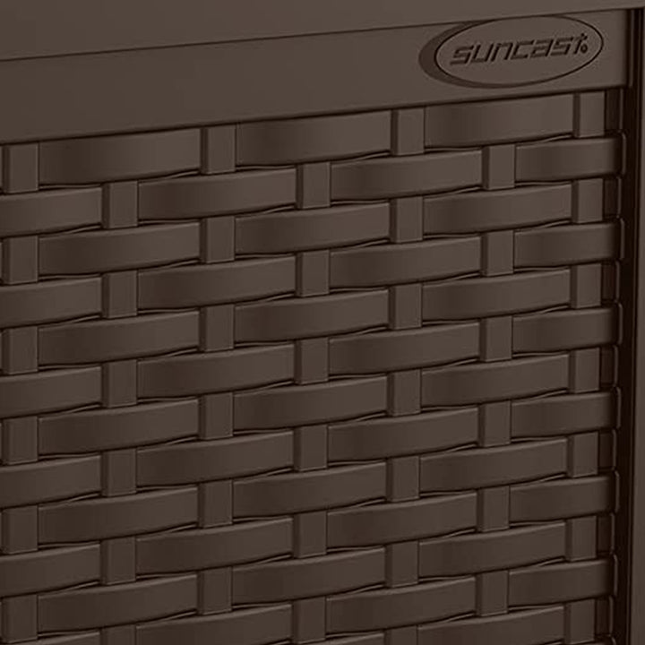 Suncast 22 Gallon Outdoor Patio Small Deck Box with Storage Seat, Java (4 Pack)