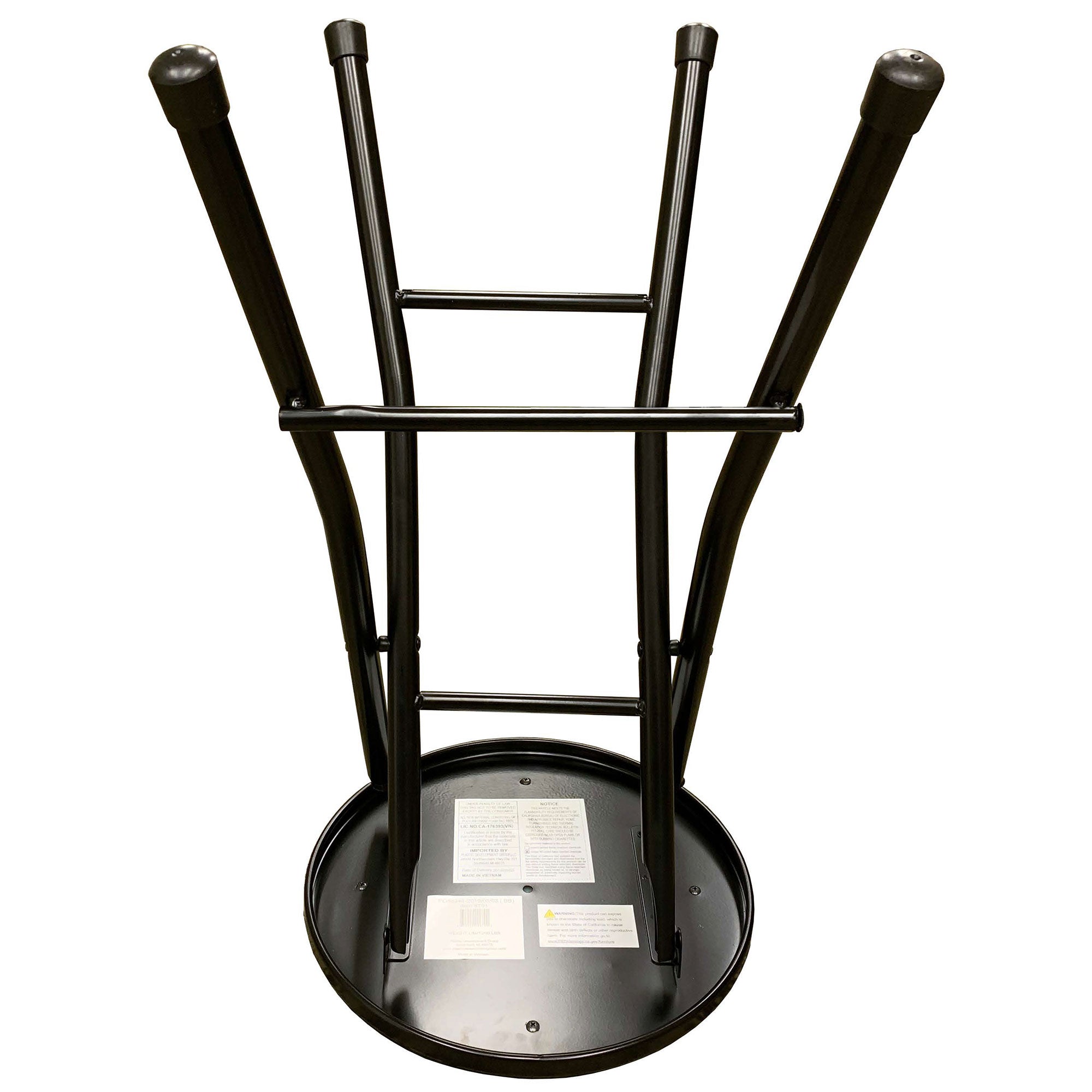 Plastic Development Group Portable Black Folding Padded Bar Stool (Open Box) - VMInnovations