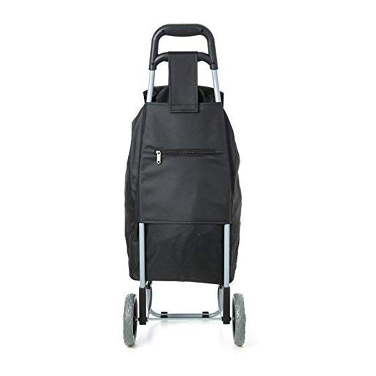 Hoppa Lightweight Heavy Duty Foldable Shopping Trolley for Easy Storage, Black - VMInnovations