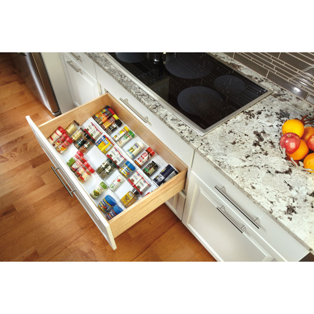 Rev-A-Shelf ST50-21A-52 Trimmable Universal Spice Drawer Insert Tray, Almond