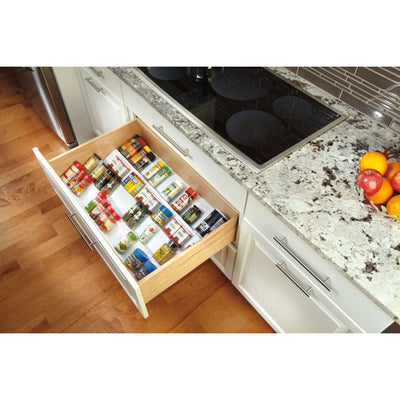 Rev-A-Shelf ST50-21A-52 Trimmable Universal Spice Drawer Insert Tray, Almond