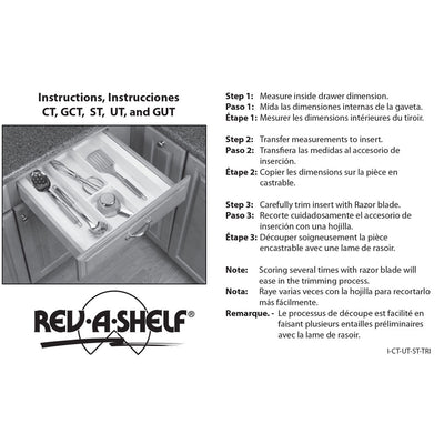 Rev-A-Shelf ST50-21A-52 Trimmable Universal Spice Drawer Insert Tray, Almond