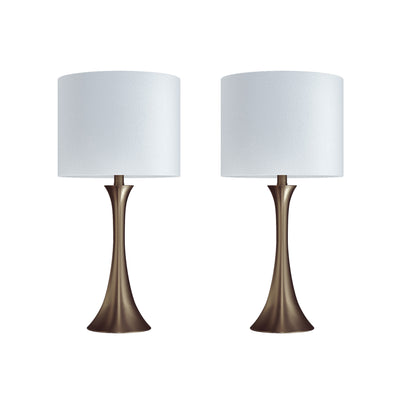 Grandview Gallery 24.25 Inch Tall Modern Table Lamps, Golden Bronze (Set of 2)