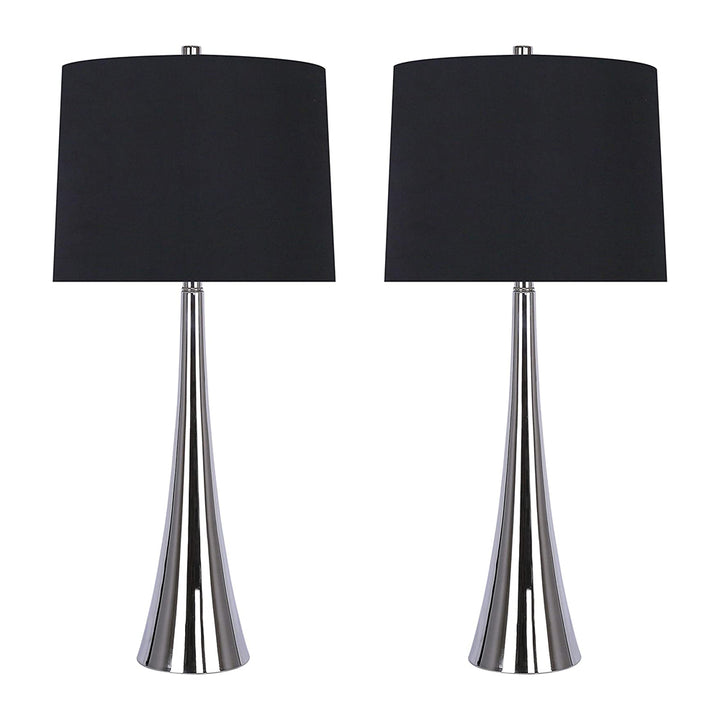 Grandview Gallery 29.5 Inch Tall Table Lamps, Polished Nickel (Set of 2) (Used)