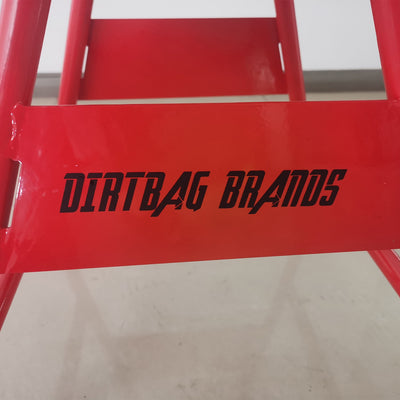 Dirtbag Brands Motorcycle Dirtbike Floor Mount Jack Stand Lift, Red (Open Box)