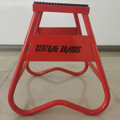 Dirtbag Brands Motorcycle Dirtbike Floor Mount Jack Stand Lift, Red (Open Box)
