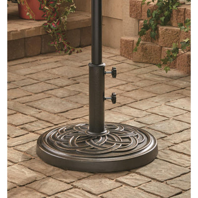 CASTLECREEK Stone Weighted Patio Umbrella Stand Base, 12" Tall Bronze (Open Box)