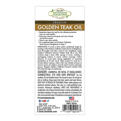 Star Brite Premium Golden Teak Oil Bundle w/ Teak Cleaner & Brightener (16 Oz)