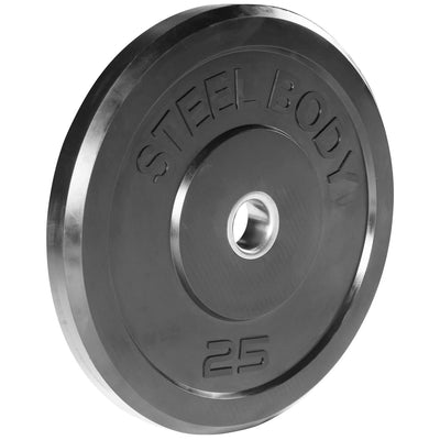 Steelbody 25 Pound Olympic Bumper Weight Plate for Strength Training Workouts