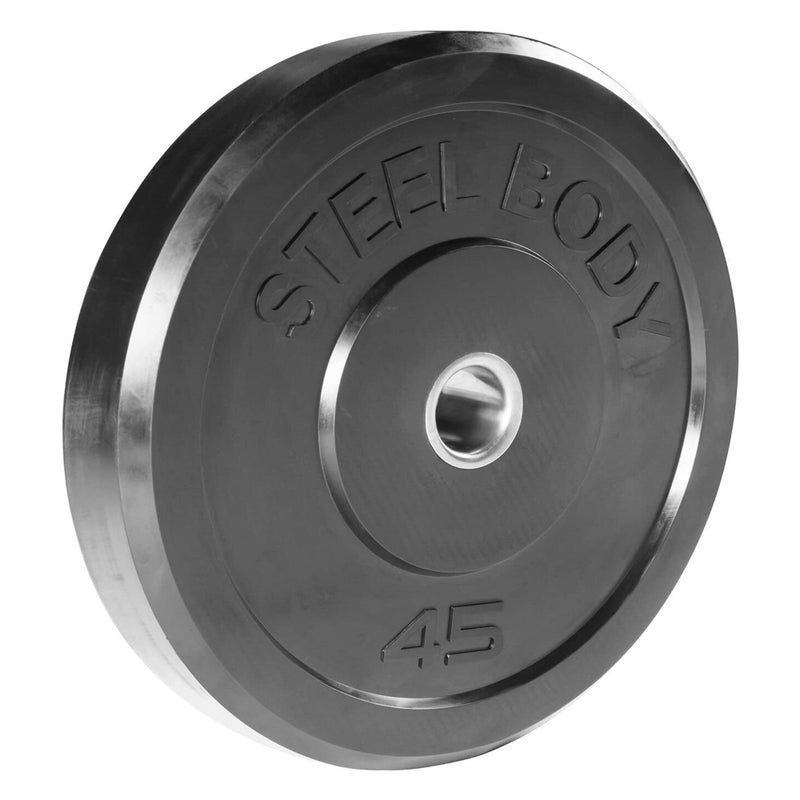 Steelbody 45 Pound Olympic Bumper Weight Plate for Strength Training Workouts
