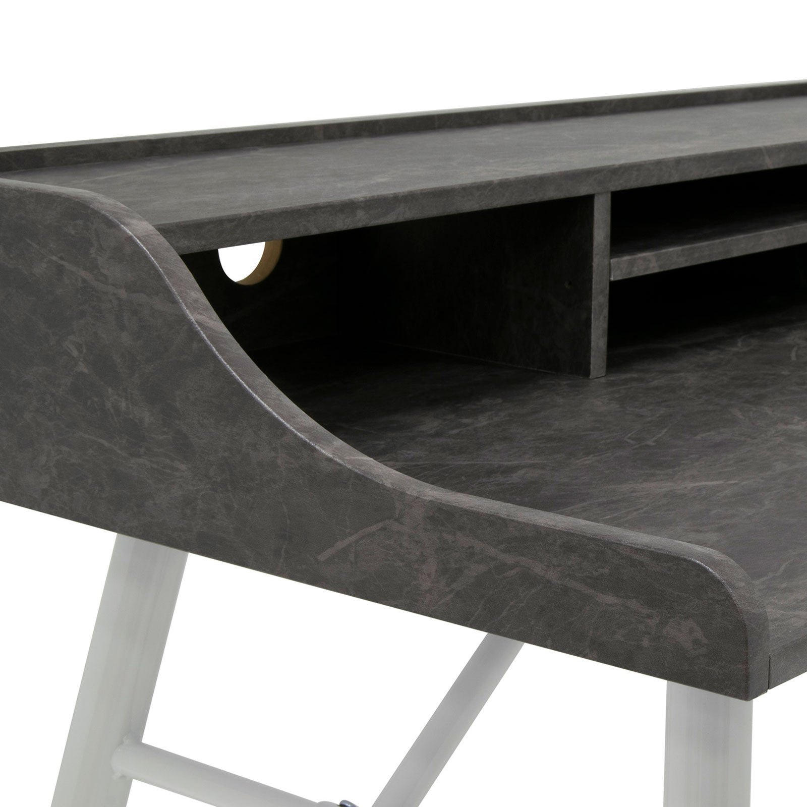 Studio Designs Woodford 45 Inch Wood Office Table Desk w/ Shelf, Grey (Open Box)