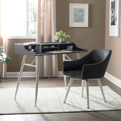 Studio Designs Woodford 45 Inch Wide Wood Home Office Table Desk w/ Shelf, Grey