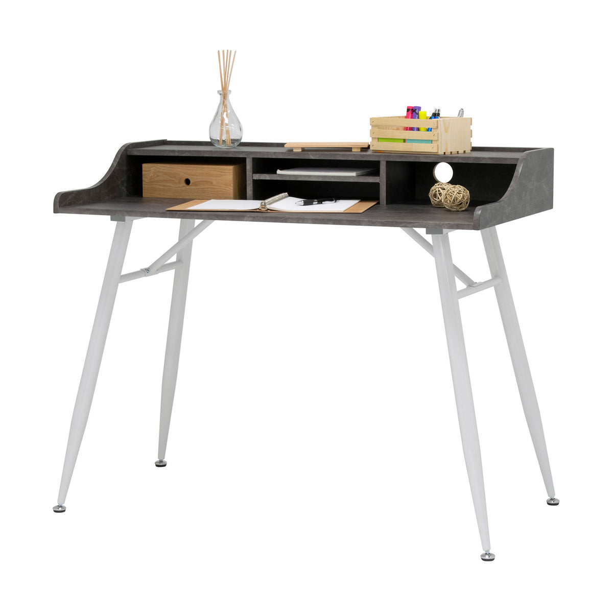 Studio Designs Woodford 45" Wood Home Office Table Desk w/ Shelf (For Parts)