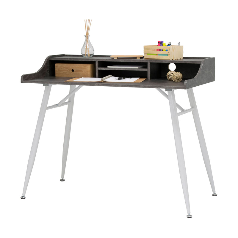 Studio Designs Woodford 45 Inch Wide Wood Home Office Table Desk w/ Shelf, Grey