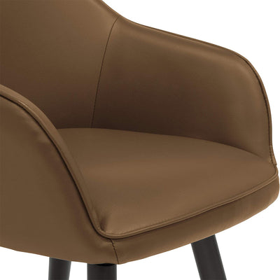 Studio Designs Home Dome Swivel Office or Dining Leather Accent Chair, Brown