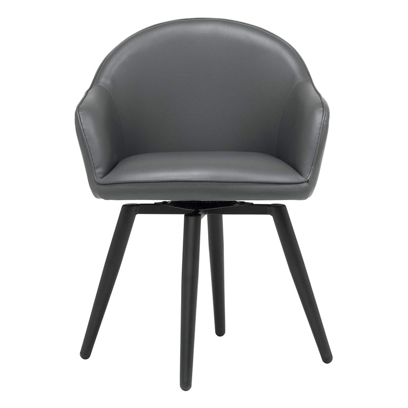 Studio Designs Home Dome Swivel Office or Dining Leather Accent Chair, Grey