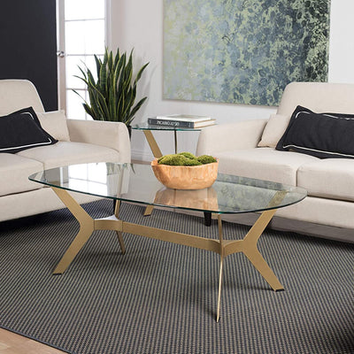 Studio Designs Home Mid-Century Modern Coffee Table with Glass Top (Open Box)