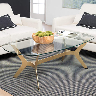 Studio Designs Home Mid-Century Modern Coffee Table with Glass Top (Open Box)