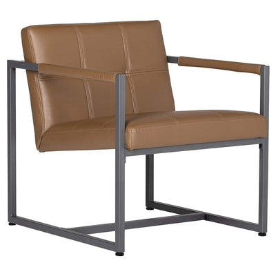 Studio Designs Home Camber Mid-Century Modern Accent Chair, Caramel Leather