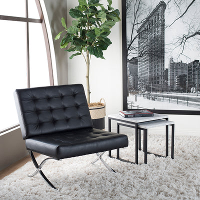 Studio Designs Modern Leather Atrium Living Room Chair Furniture (Open Box)