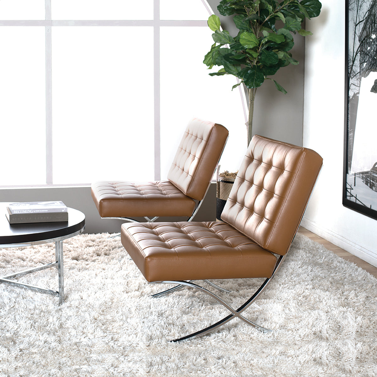 Studio Designs Bonded Leather Atrium Living Room Chair Furniture (Open Box)