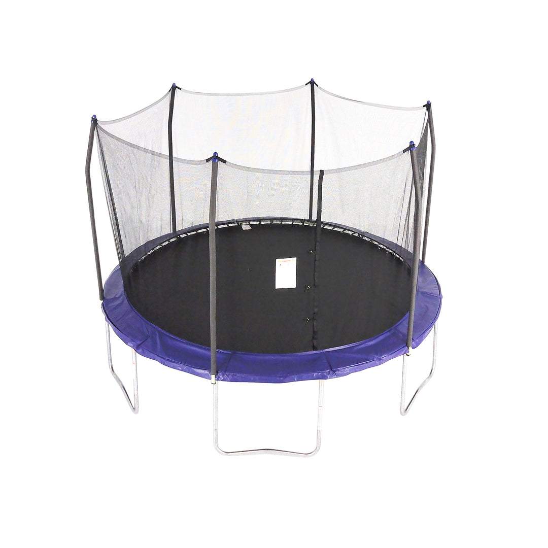 Skywalker Trampolines 12 Foot Round Outdoor Trampoline with Enclosure, Blue - VMInnovations