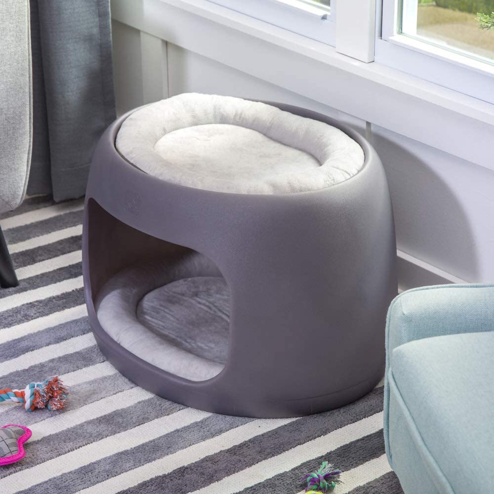 Step2 Furry Friends Bunk Bed Double Level Small Dog/Cat Pet Bed Lounger, Gray