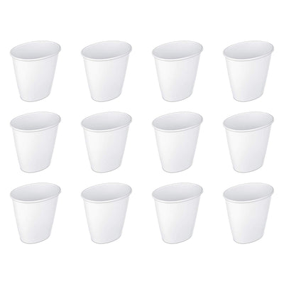 Sterilite Petite 1.5-Gallon Home Oval Vanity Trash Wastebasket, White (12 Pack)