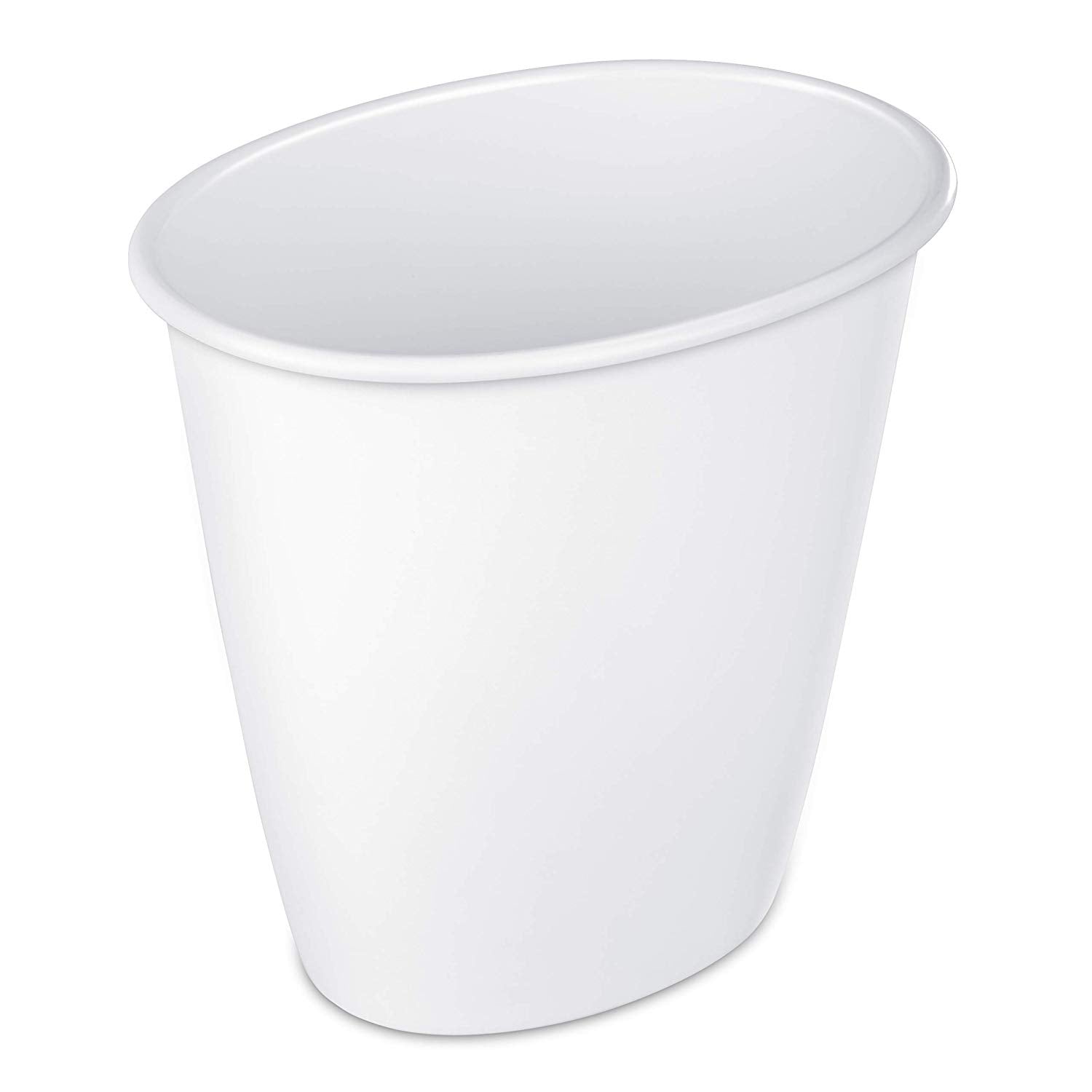 Sterilite Petite 1.5-Gallon Home Oval Vanity Trash Wastebasket, White (12 Pack)