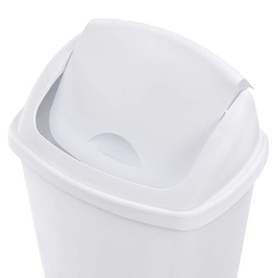 Sterilite 13.2 Gallon Plastic Home/Office SwingTop Trash Can, White (8 Pack)