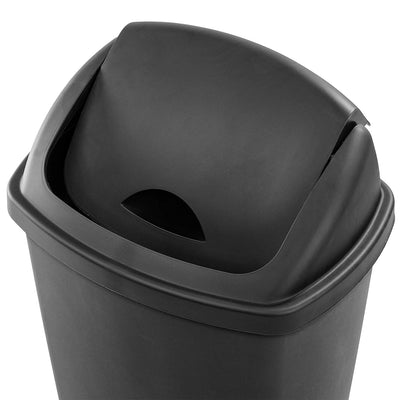 Sterilite 13.2 Gallon Plastic Home/Office SwingTop Wastebasket Trash Can, Black