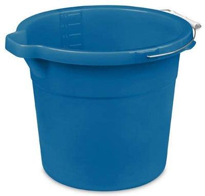 Sterilite Heavy-Duty Large 18-Quart Easy Pour Spout Pail Bucket, Blue (6 Pack)
