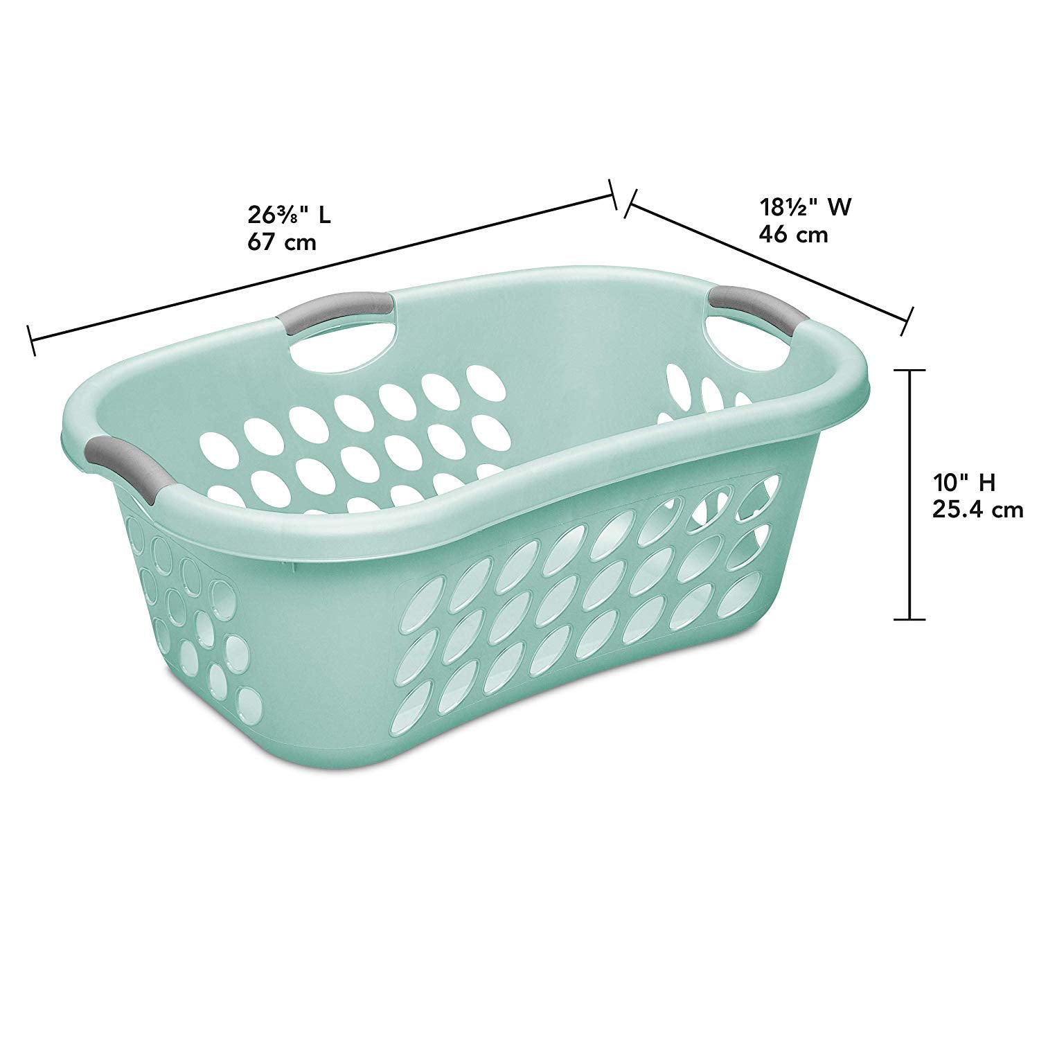 Sterilite Ultra HipHold 1.25 Bushel Plastic Stackable Clothes Laundry Basket Bin