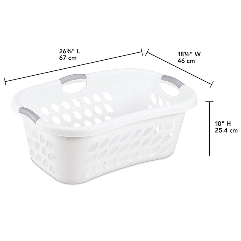 Sterilite Ultra HipHold 1.25 Bushel Plastic Clothes Laundry Basket Bin (12 Pack)