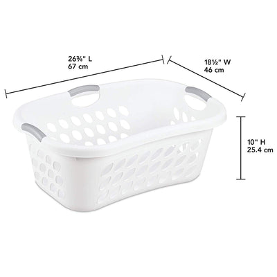 Sterilite Ultra HipHold 1.25 Bushel Plastic Stackable Clothes Laundry Basket Bin