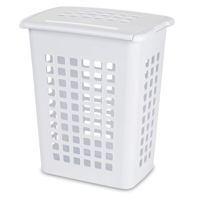 Sterilite Rectangular LiftTop Plastic Dirty Clothes Laundry Hamper Bin with Lid