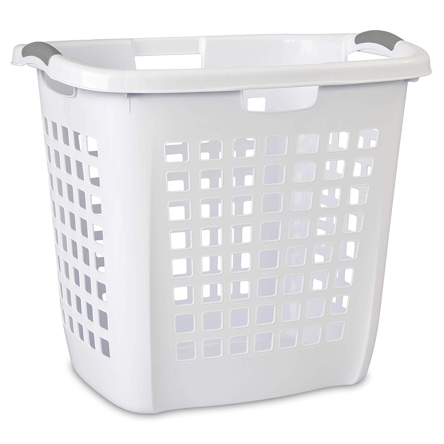 Sterilite Ultra Easy Carry Plastic Dirty Clothes Laundry Basket Hamper, White - VMInnovations