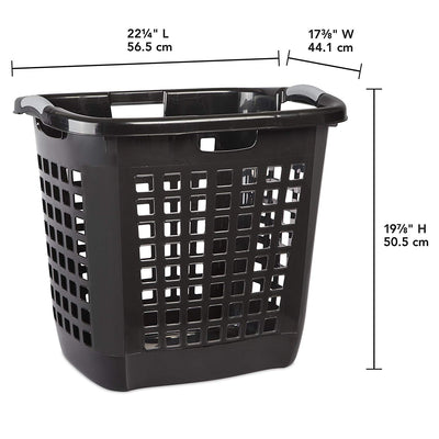 Sterilite Carry Plastic Dirty Clothes Laundry Basket Hamper, Black (Open Box)