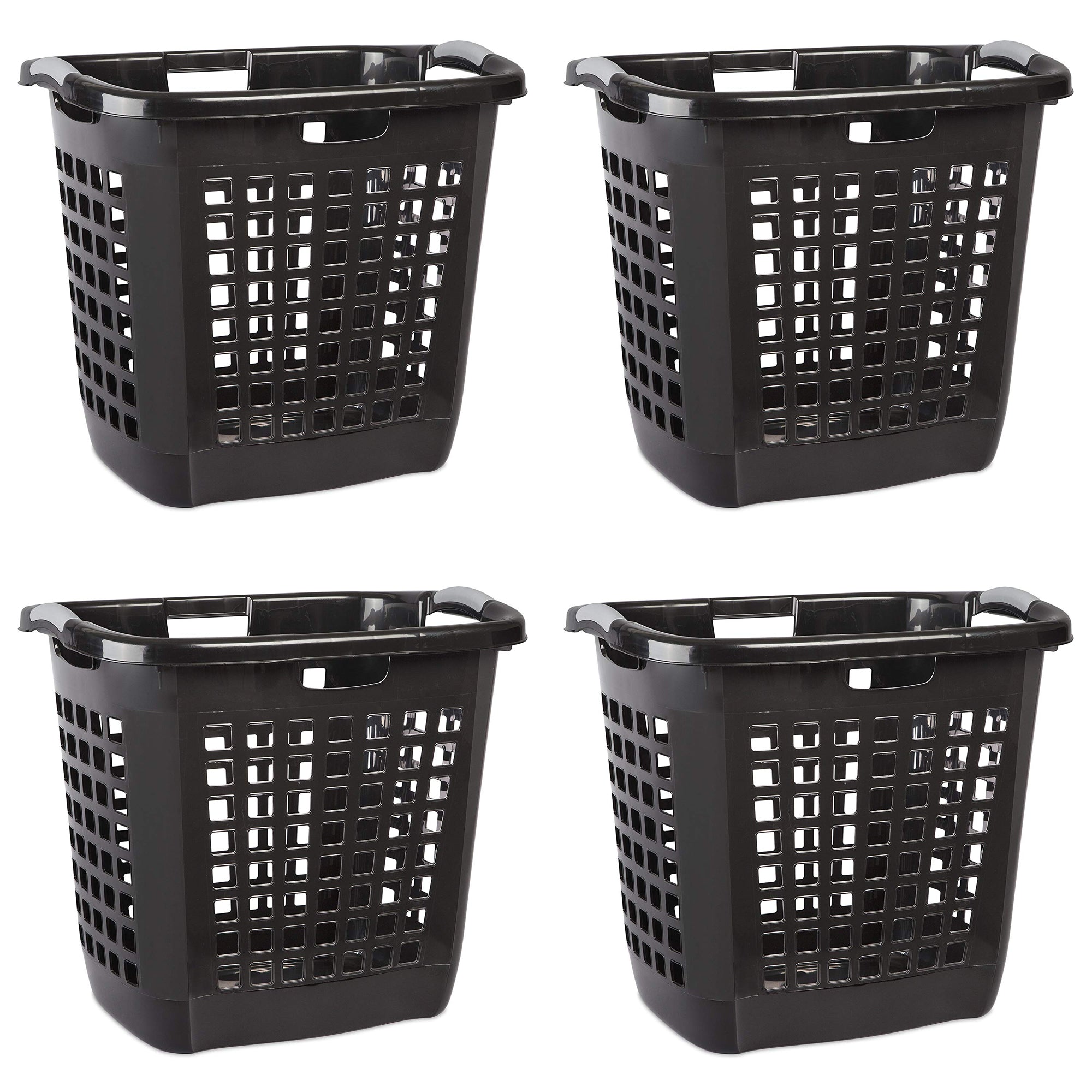 Sterilite Ultra Easy Carry Plastic Dirty Clothes Laundry Basket Hamper (4 Pack)