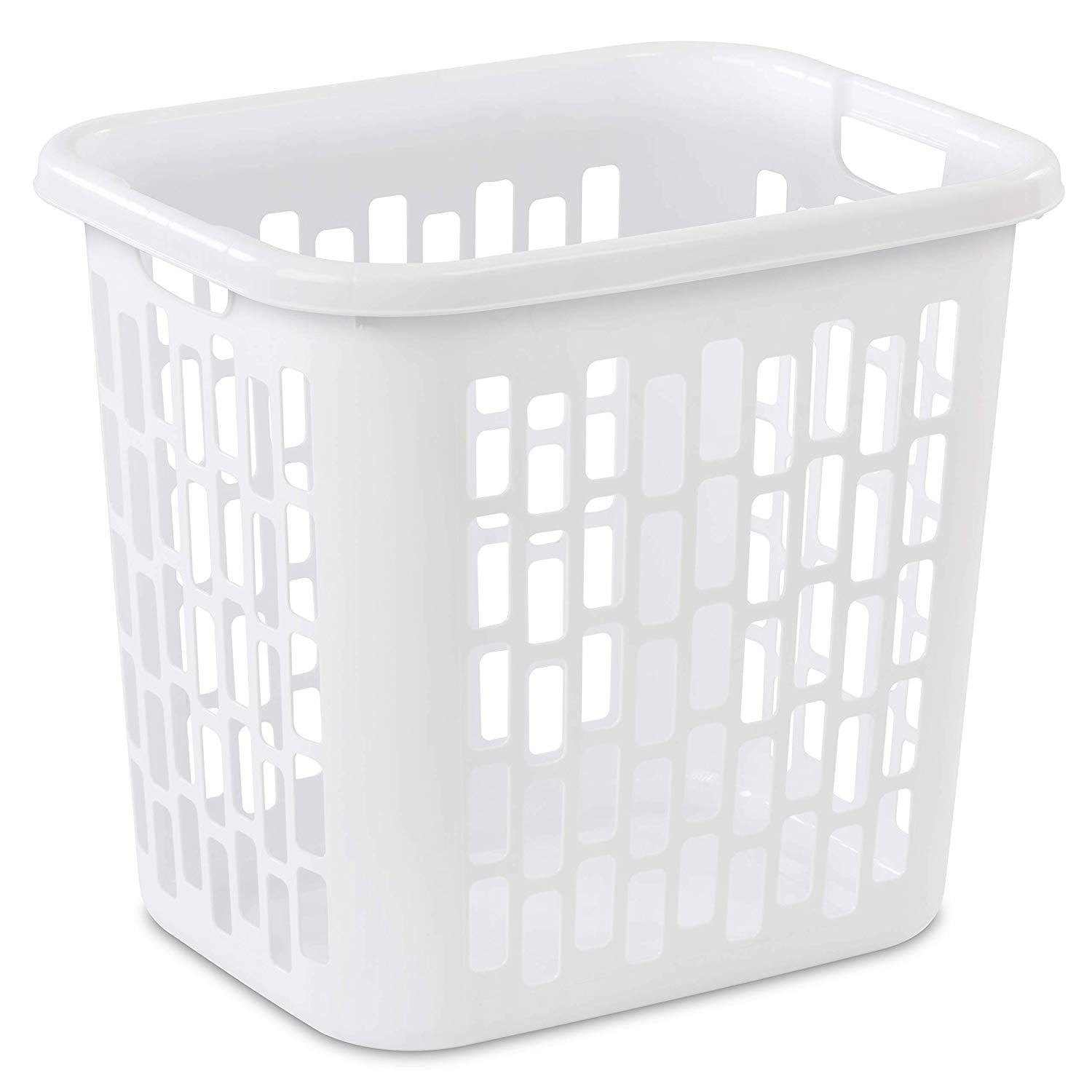 Sterilite Ultra Easy Carry Plastic Dirty Clothes Laundry Basket Hamper, White