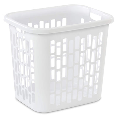 Sterilite Ultra Easy Carry Plastic Dirty Clothes Laundry Basket Hamper, White