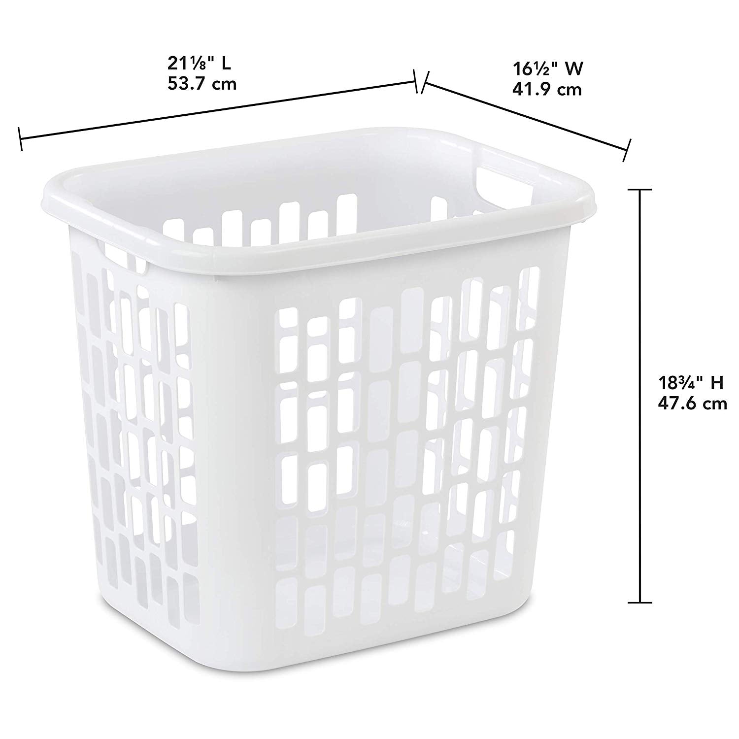 Sterilite Ultra Easy Carry Plastic Dirty Clothes Laundry Basket Hamper, White