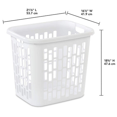 Sterilite Ultra Easy Carry Plastic Dirty Clothes Laundry Basket Hamper, White