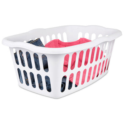 Sterilite 1.5 Bushel Plastic Stackable Clothes Laundry Basket Bin, White - VMInnovations