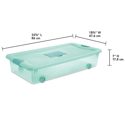 Sterilite 56 Quart Wheeled Fresh Scent Storage Container Box with Lid (4 Pack)