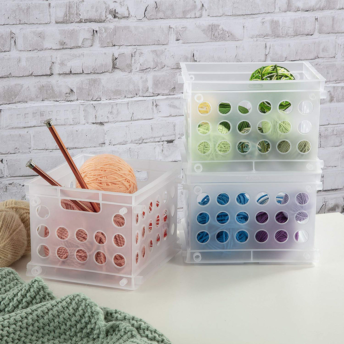Sterilite Convenient Mini Square Small Storage Organizing Crate, Clear (48 Pack)