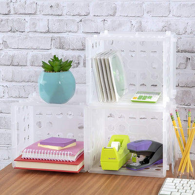 Sterilite Convenient Mini Square Small Storage Organizing Crate, Clear (48 Pack)