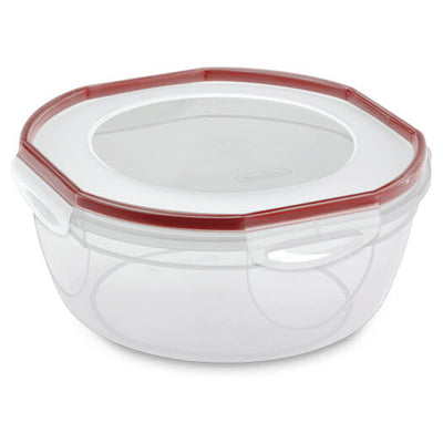 Sterilite Ultra Seal 4.7 Qt Plastic Food Storage Bowl Container w/ Lid (12 Pack)