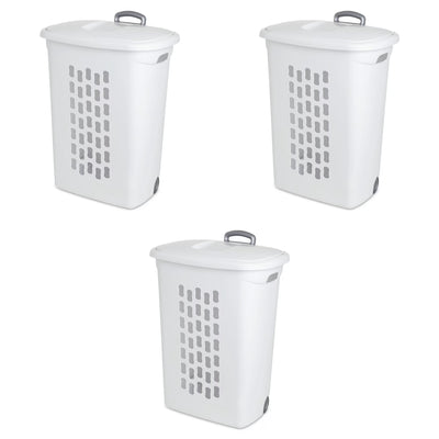 Sterilite Wheeled Portable Laundry Hamper Clothes Basket (Open Box) (3 Pack)
