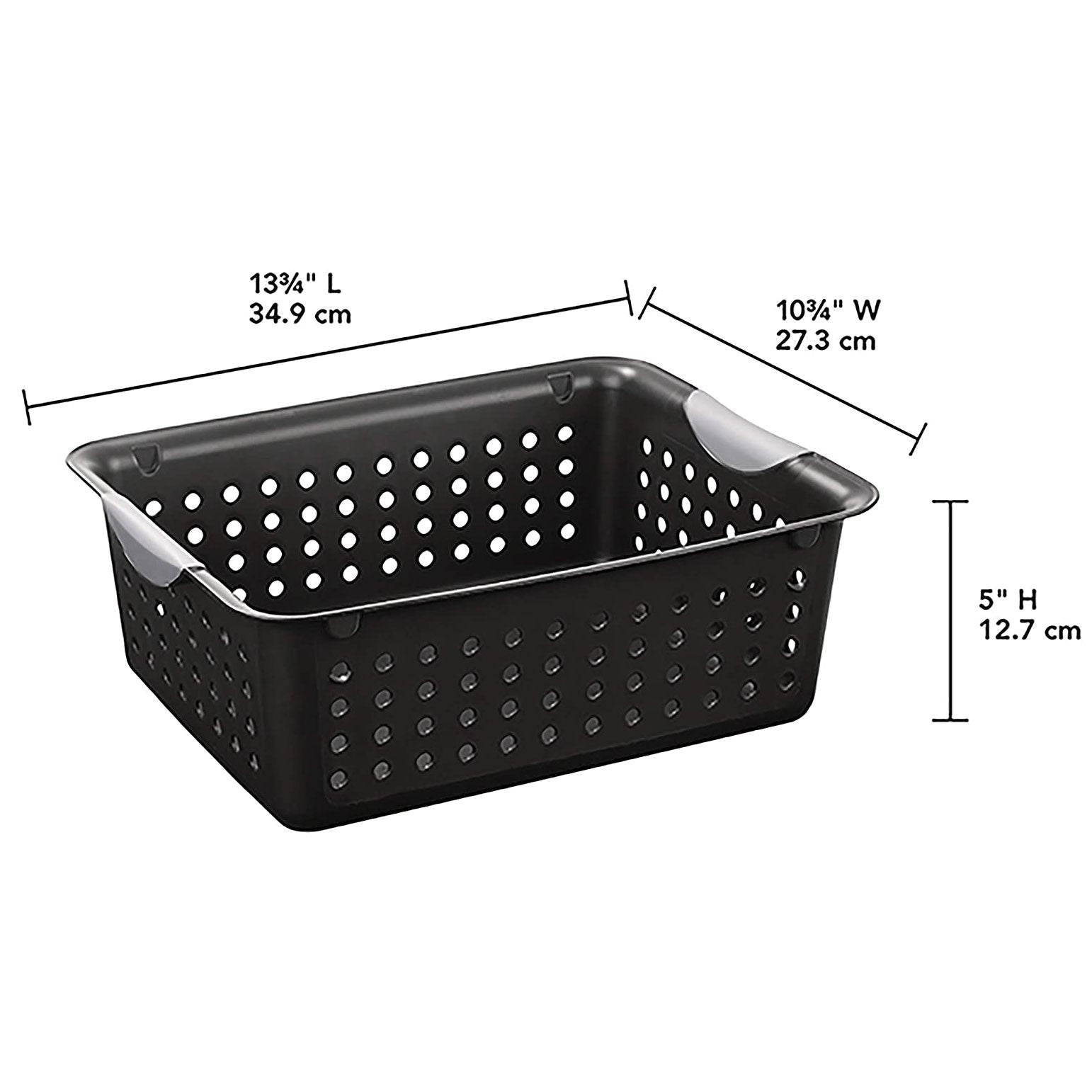 Sterilite 1624 Medium Ultra Indoor Storage Basket with Contoured Handles, Black